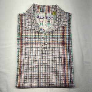 Robert Graham Men's‎ Classic Fit Multi Color Plaid Graphic Polo Shirt Size M